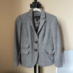 J Crew grey, wool, tweed blazer